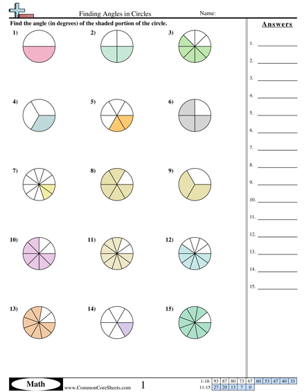 Angles Worksheets - Finding Angles in Circles worksheet